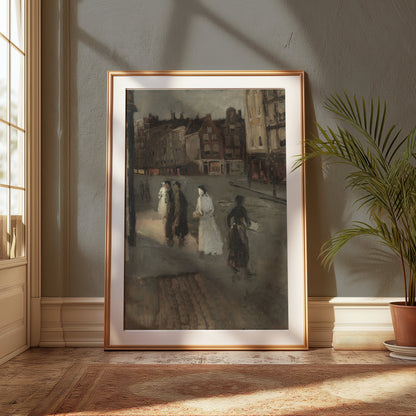Premium Poster of Impressionist Evening City Street Scene Posters