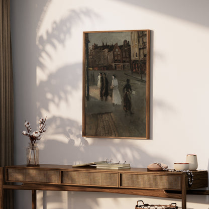 Premium Poster of Impressionist Evening City Street Scene Posters