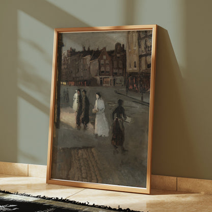 Premium Poster of Impressionist Evening City Street Scene Posters