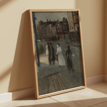Premium Poster of Impressionist Evening City Street Scene Posters