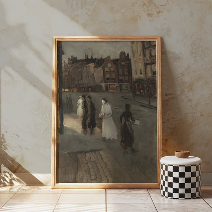 Premium Poster of Impressionist Evening City Street Scene Posters