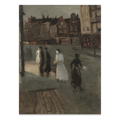 Premium Poster of Impressionist Evening City Street Scene Posters