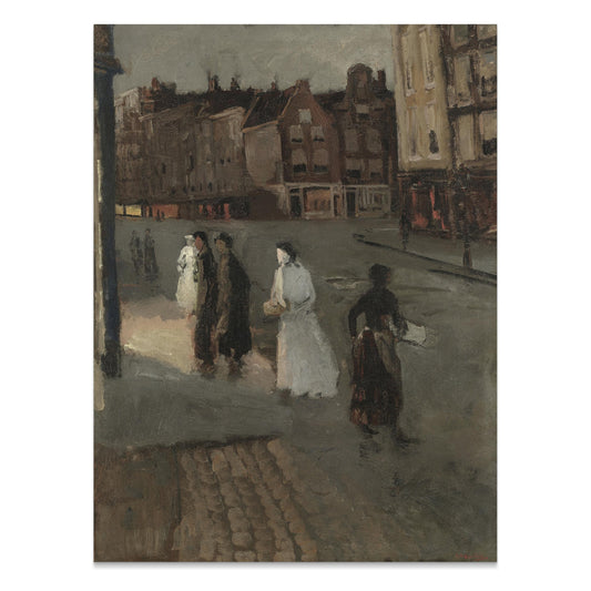Premium Poster of Impressionist Evening City Street Scene Posters