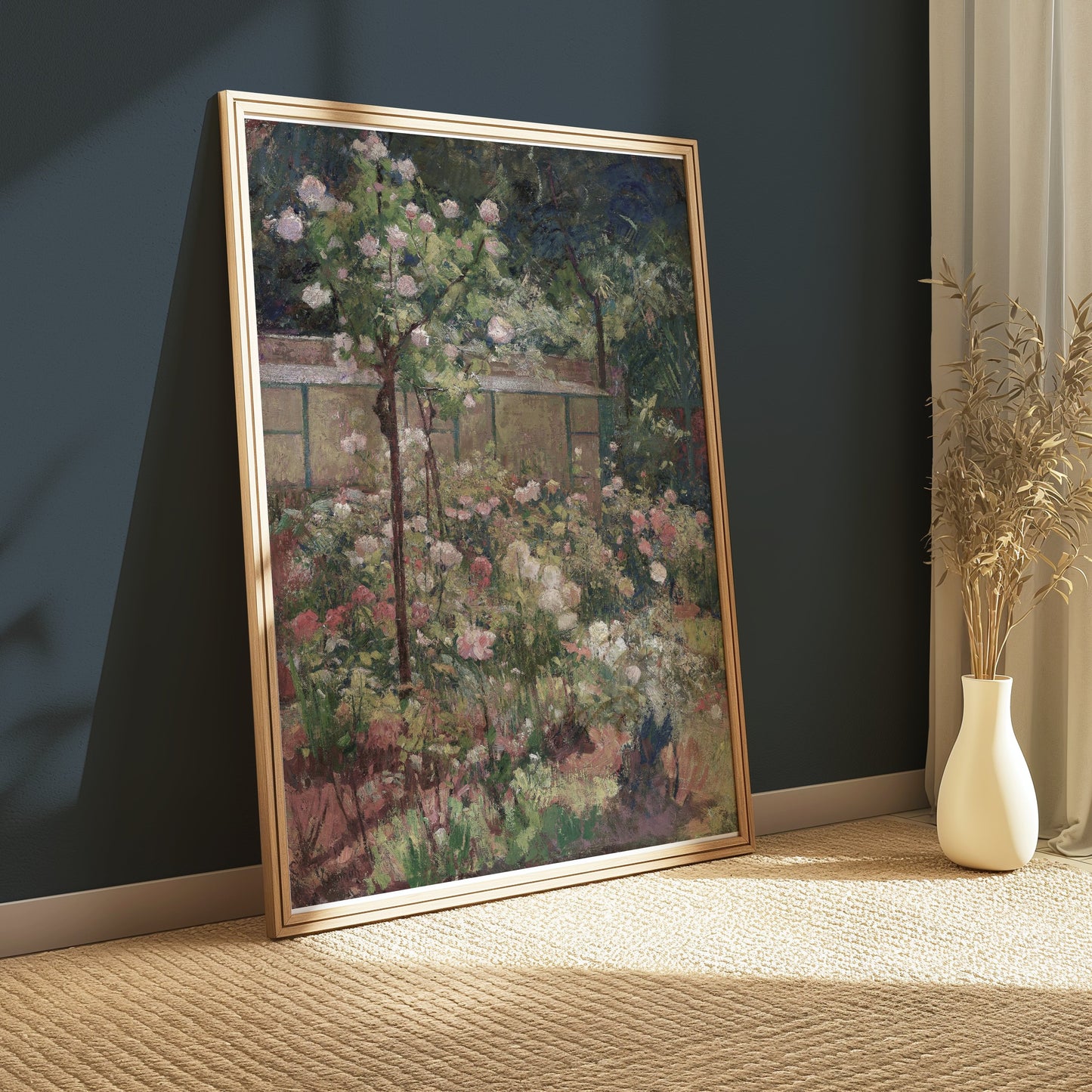 Premium Poster of Impressionist Garden Blooming Flowers Art Print Posters