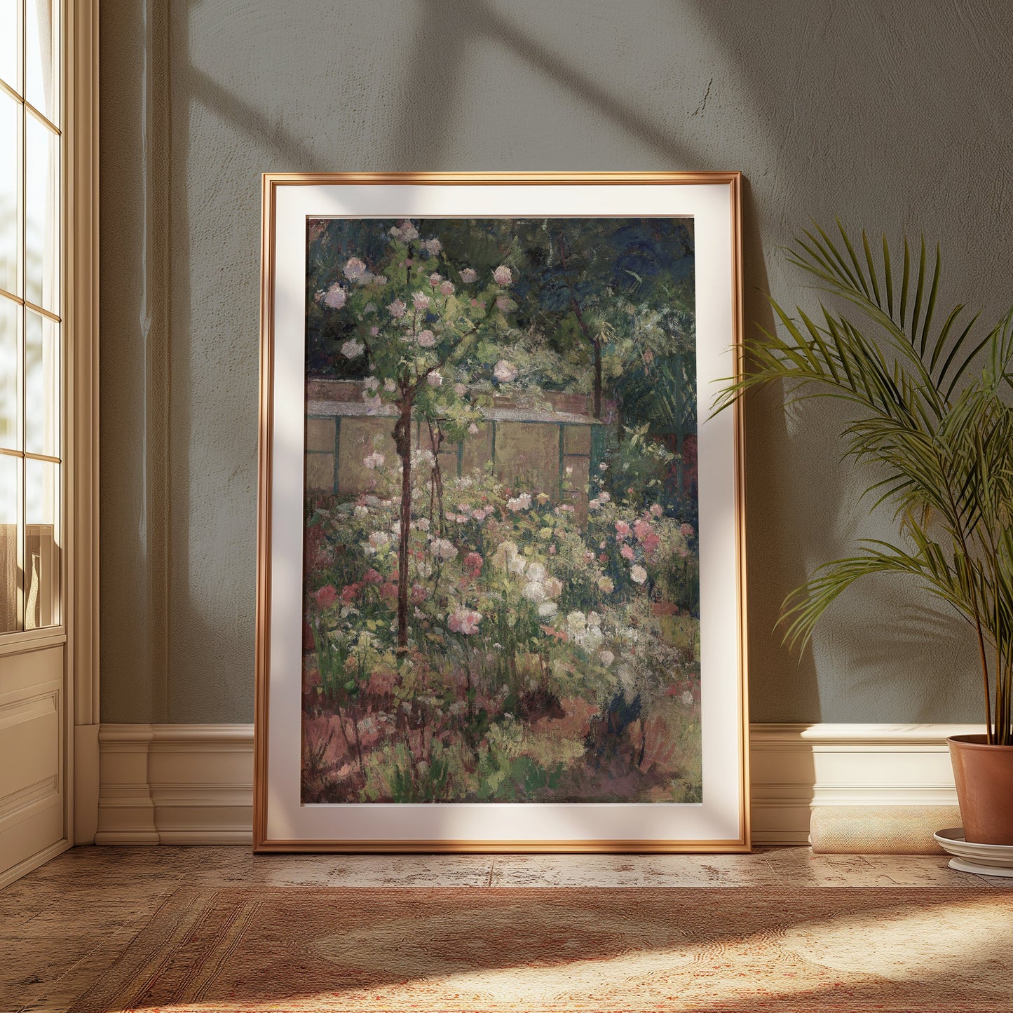 Premium Poster of Impressionist Garden Blooming Flowers Art Print Posters