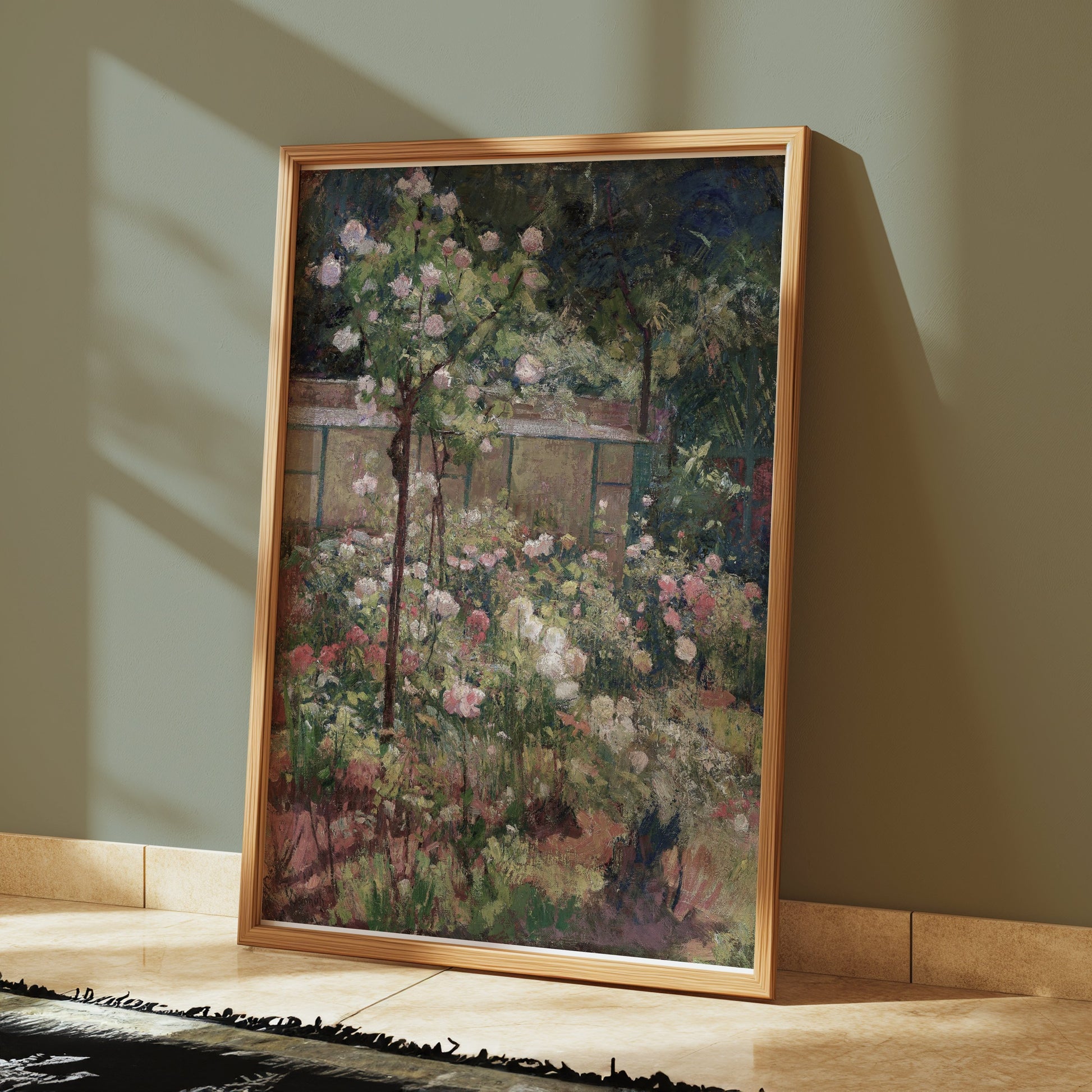 Premium Poster of Impressionist Garden Blooming Flowers Art Print Posters