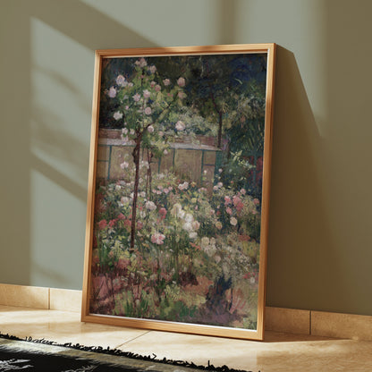Premium Poster of Impressionist Garden Blooming Flowers Art Print Posters