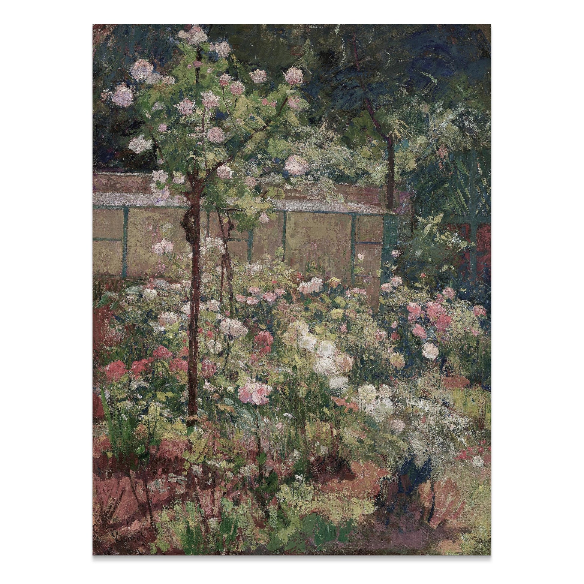 Premium Poster of Impressionist Garden Blooming Flowers Art Print Posters