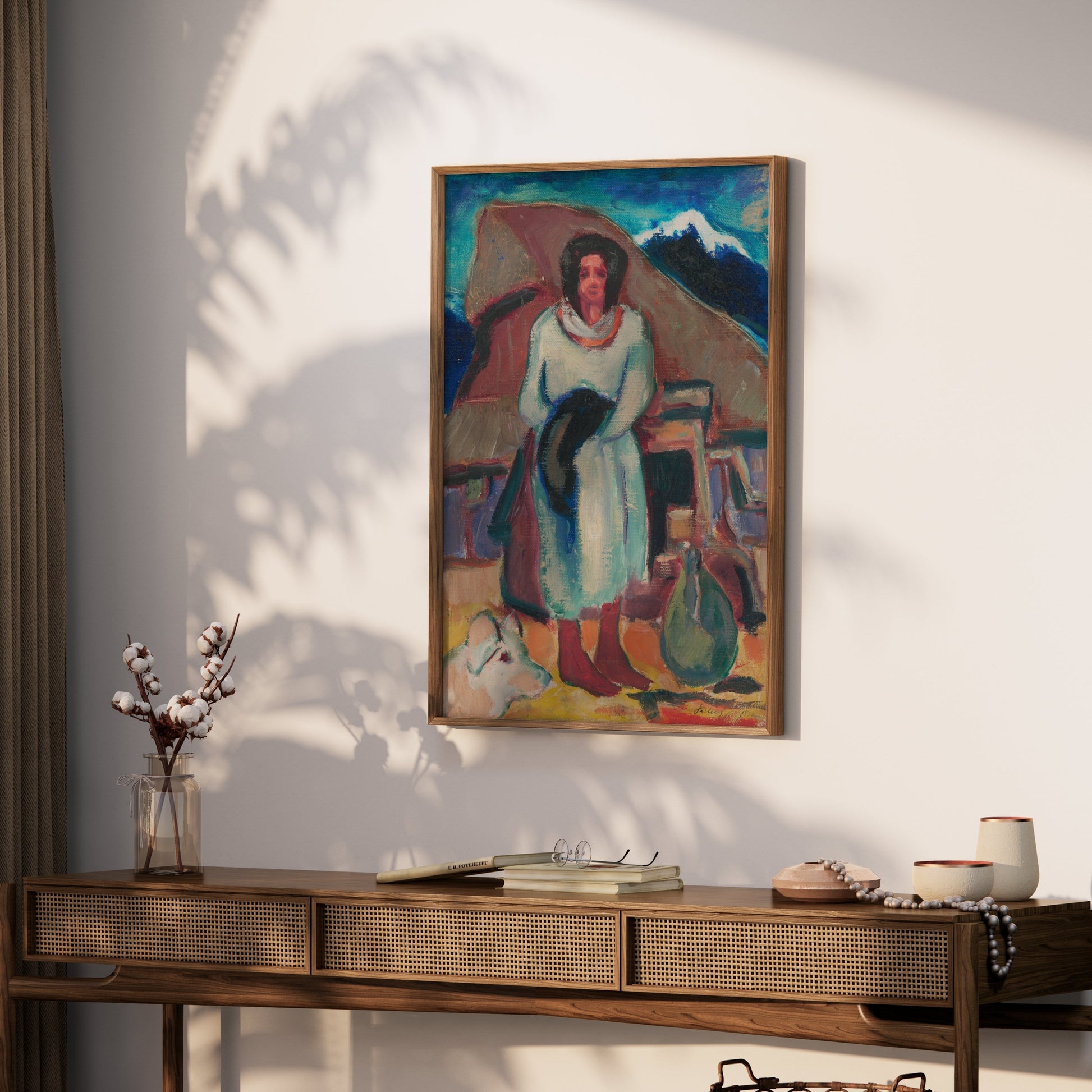 Premium Poster of Impressionist Style Woman with Hat Portrait Posters
