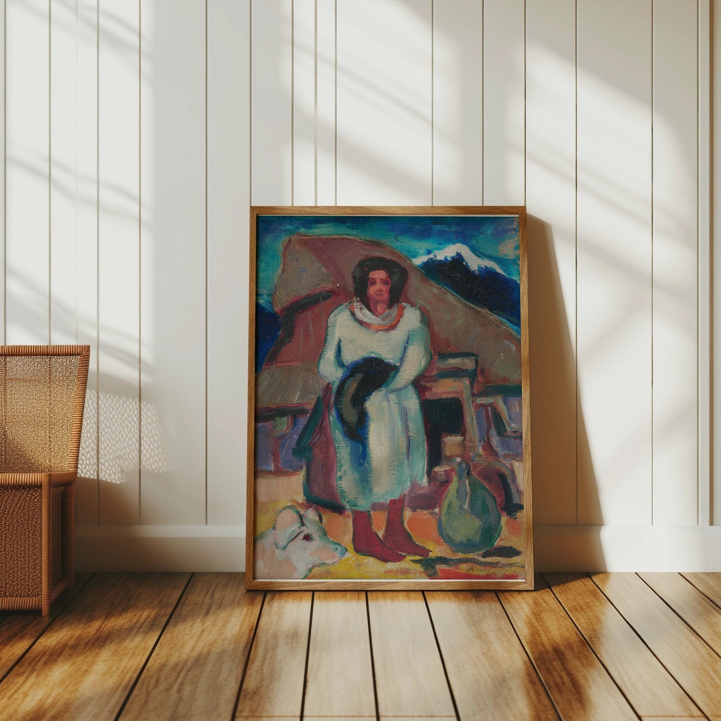 Premium Poster of Impressionist Style Woman with Hat Portrait Posters