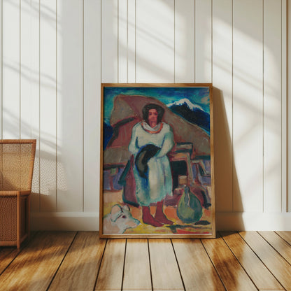 Premium Poster of Impressionist Style Woman with Hat Portrait Posters