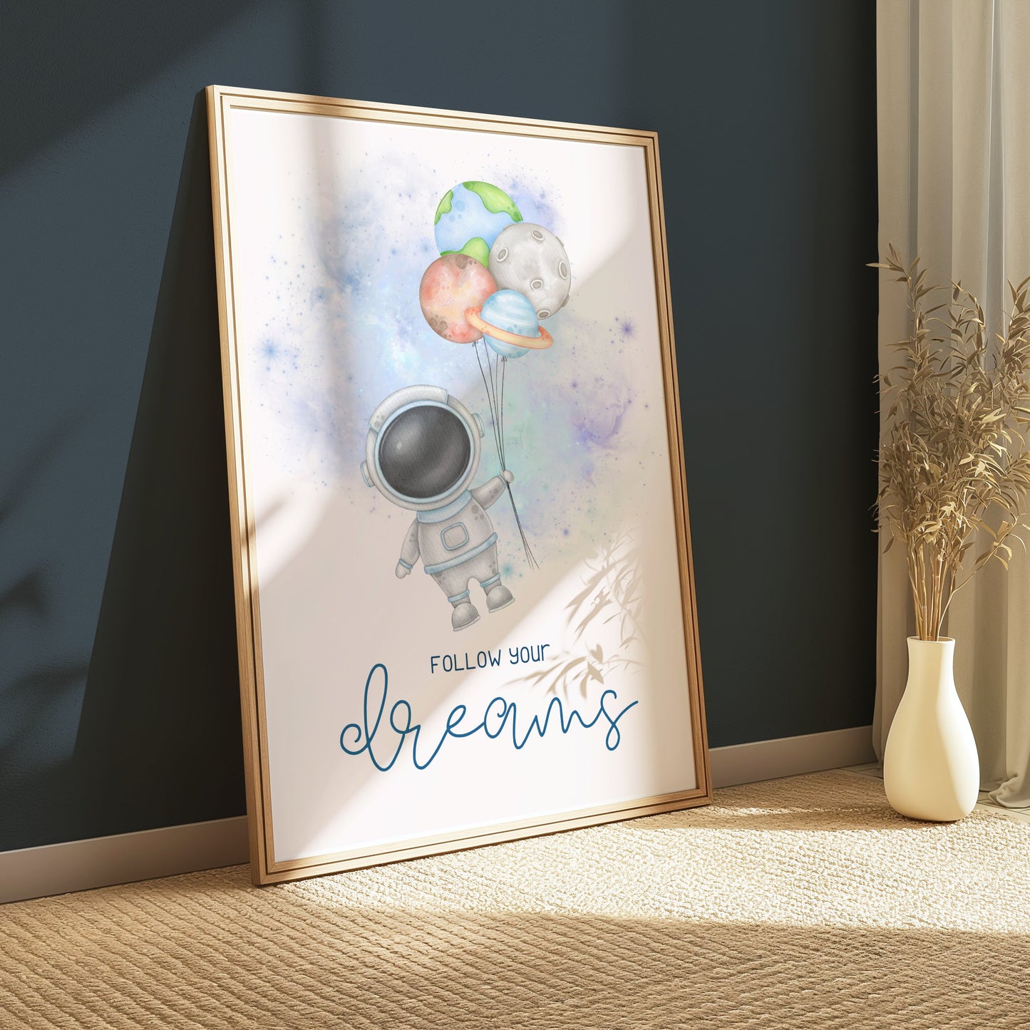 Premium Poster of Inspirational Astronaut with Balloons Art Posters