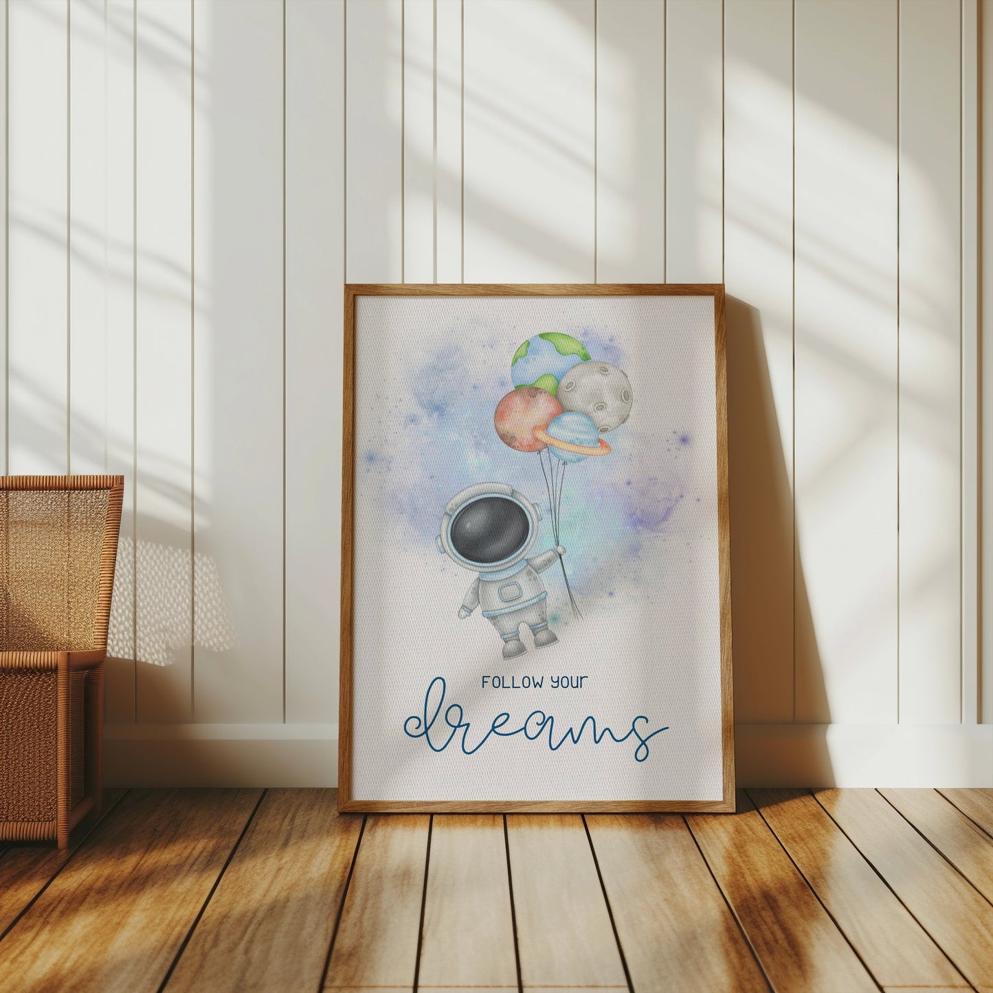 Premium Poster of Inspirational Astronaut with Balloons Art Posters