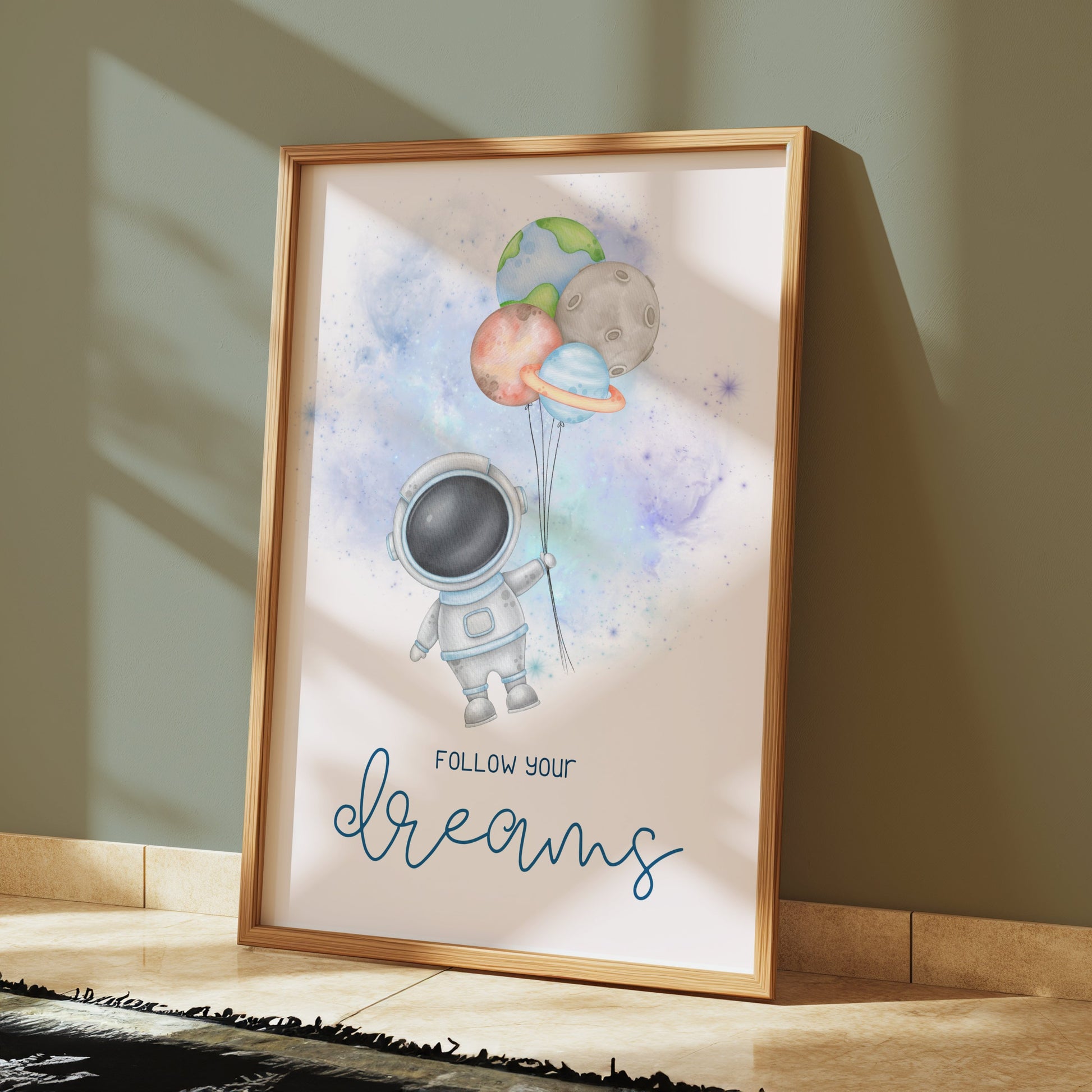 Premium Poster of Inspirational Astronaut with Balloons Art Posters
