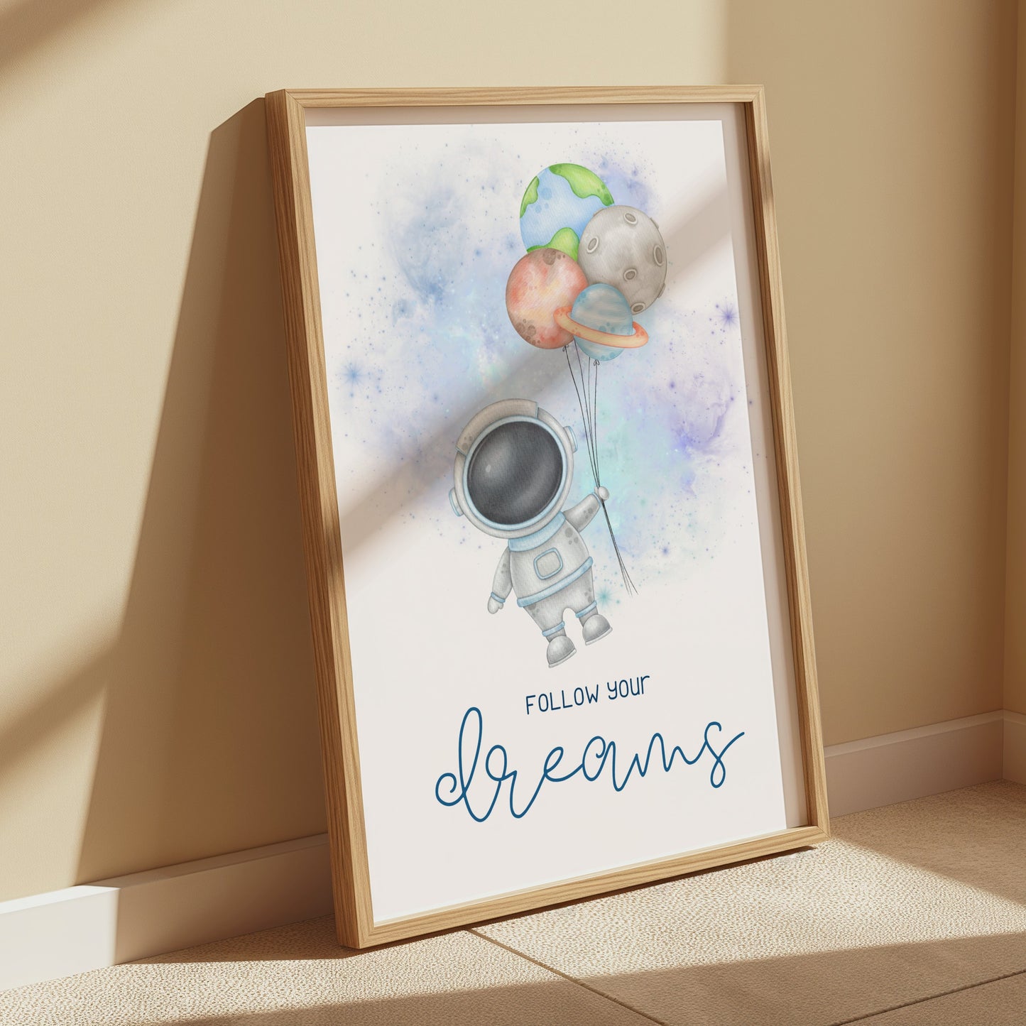 Premium Poster of Inspirational Astronaut with Balloons Art Posters