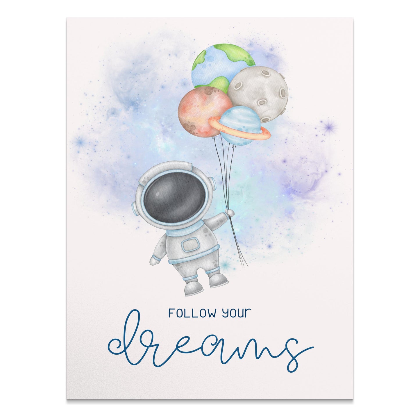 Premium Poster of Inspirational Astronaut with Balloons Art Posters