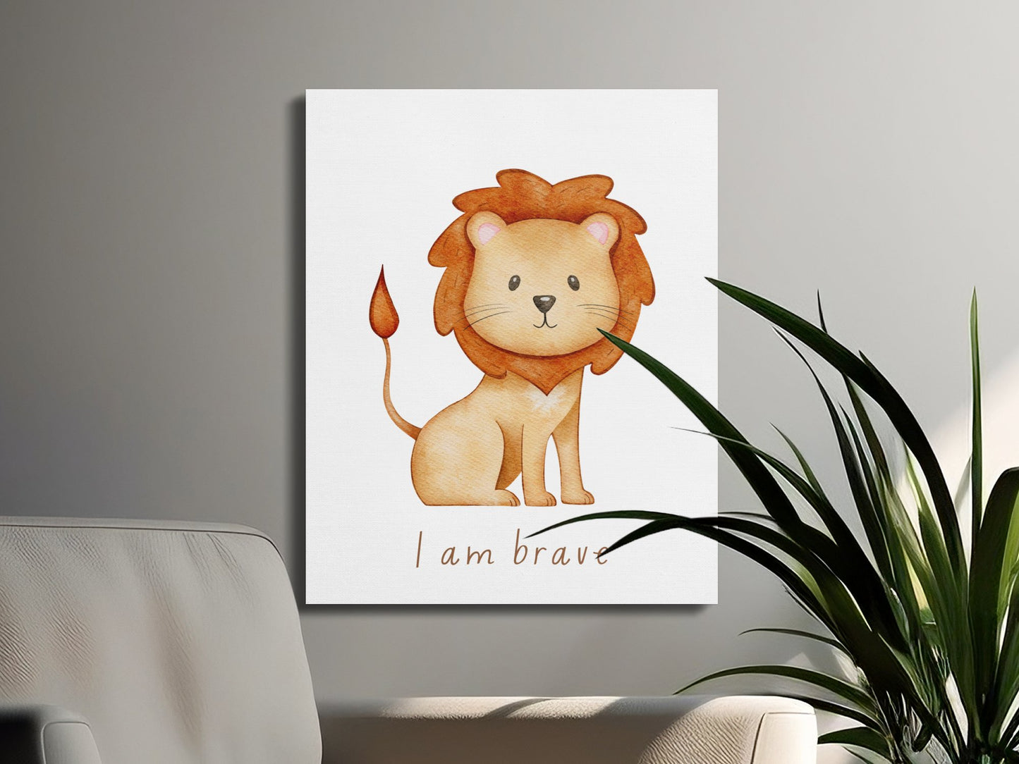 Premium Poster of Inspirational Lion Nursery Wall Art Canvas Wraps