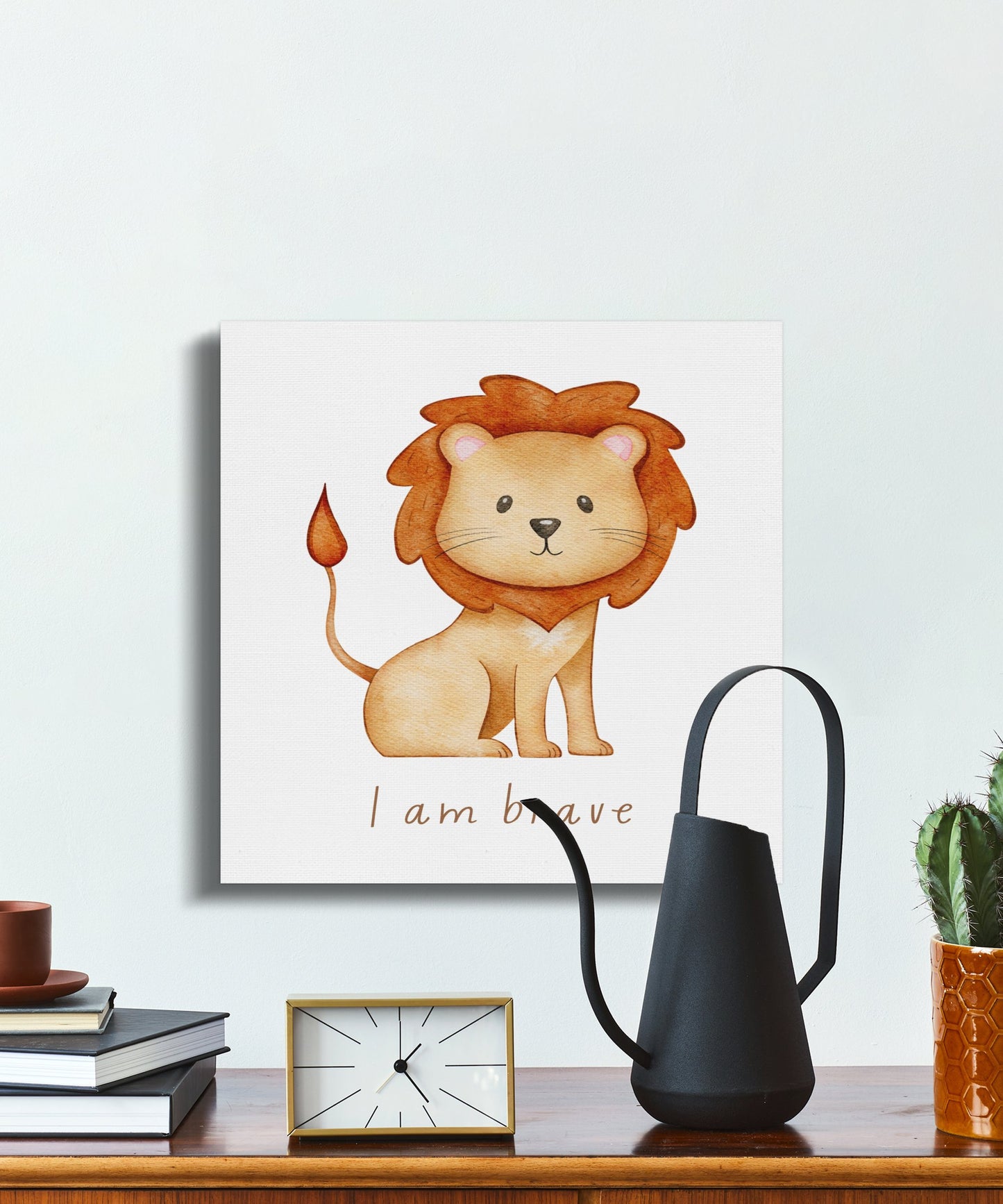Premium Poster of Inspirational Lion Nursery Wall Art Canvas Wraps