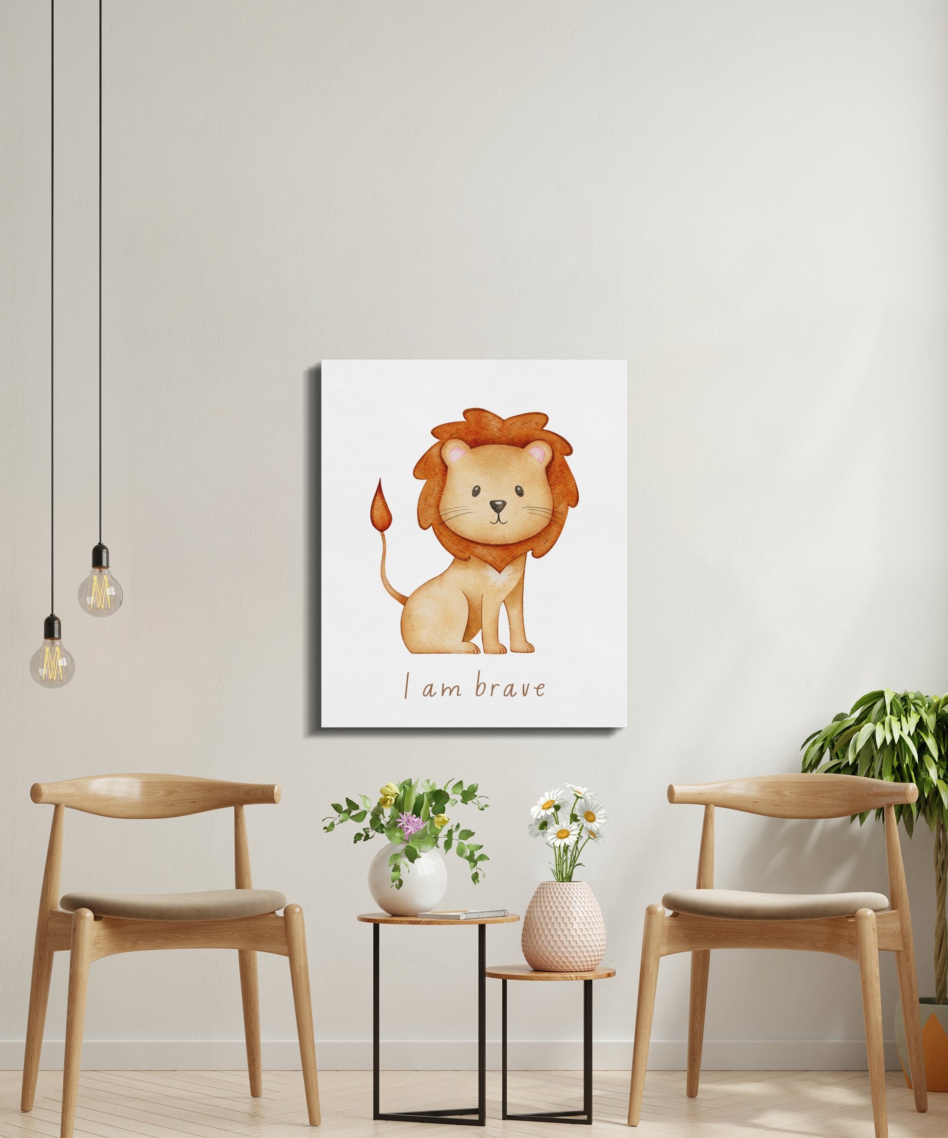 Premium Poster of Inspirational Lion Nursery Wall Art Canvas Wraps