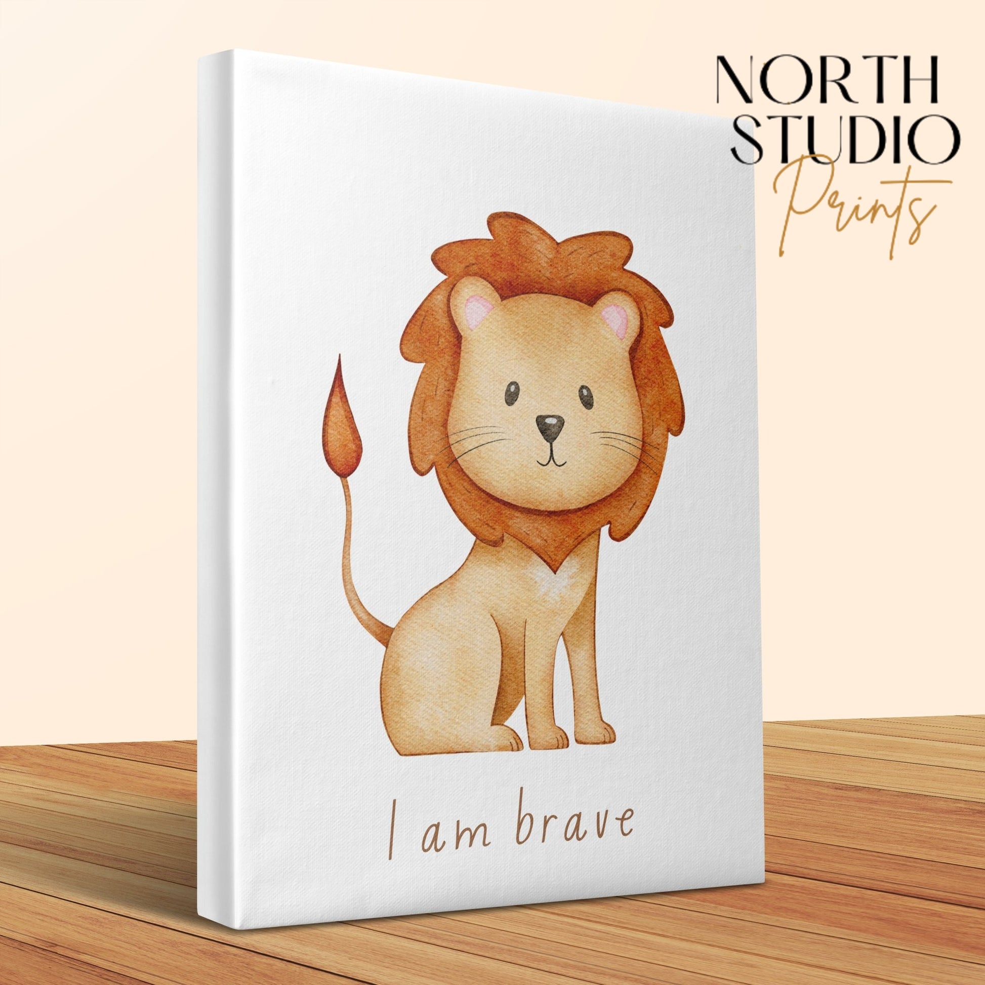 Premium Poster of Inspirational Lion Nursery Wall Art Canvas Wraps