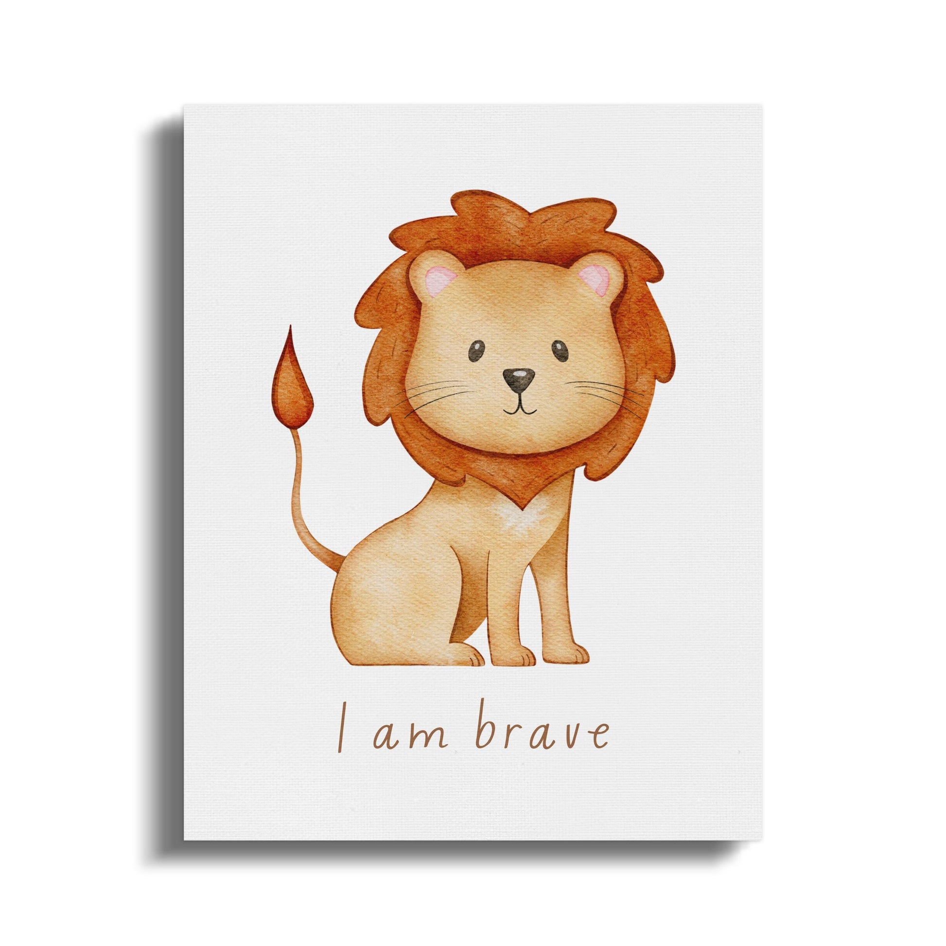 Premium Poster of Inspirational Lion Nursery Wall Art Canvas Wraps