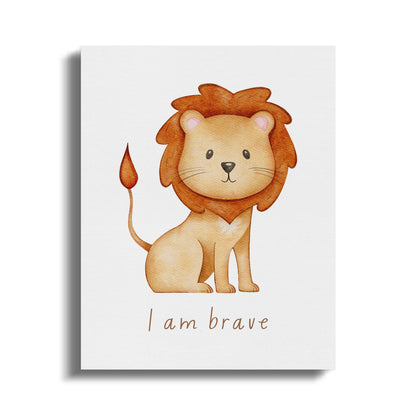 Premium Poster of Inspirational Lion Nursery Wall Art Canvas Wraps