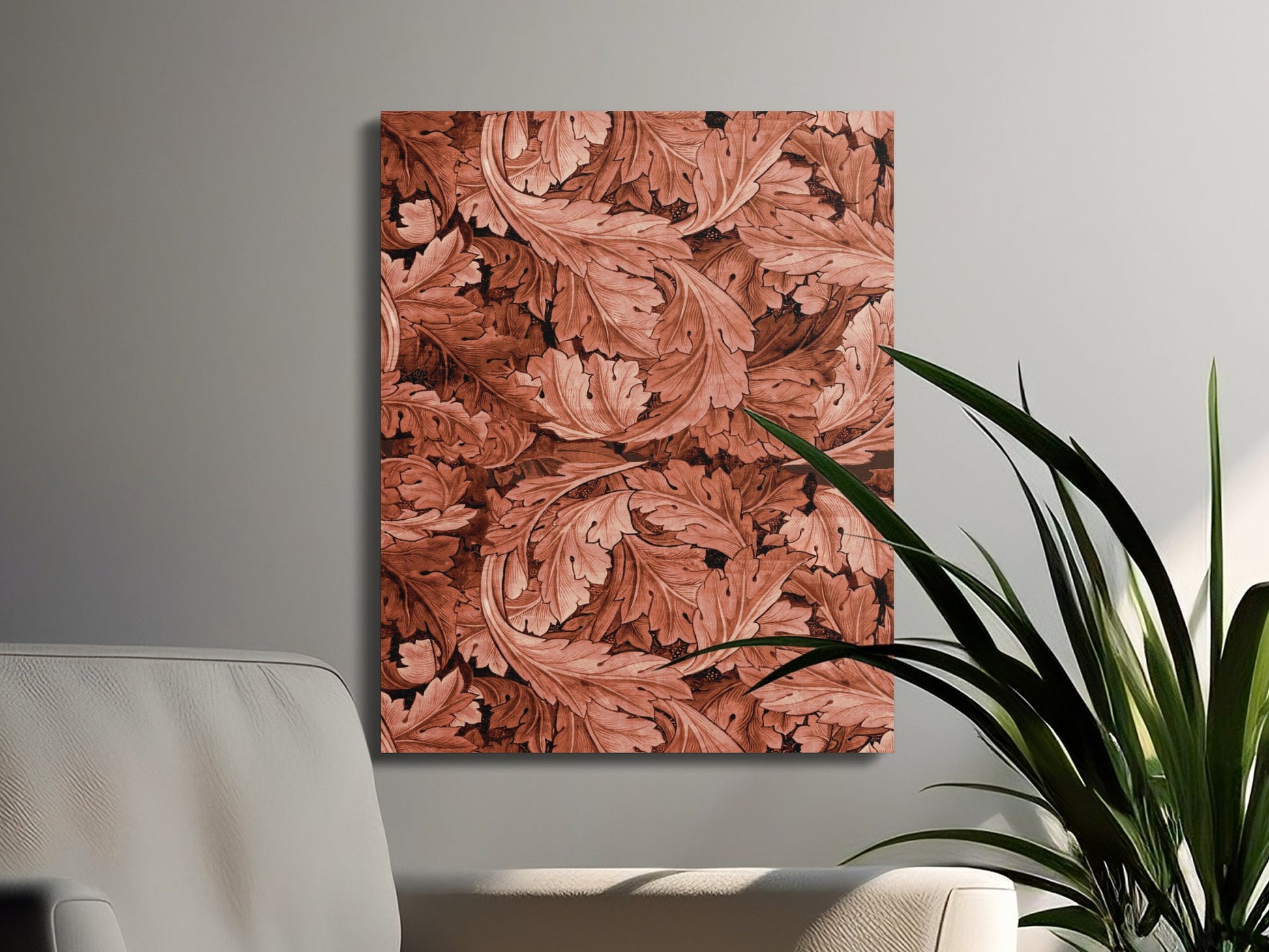 Premium Poster of Intricate Autumn Leaves Pattern William Morris Canvas Wraps