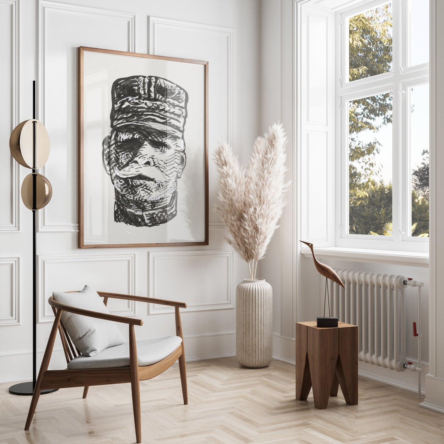 Premium Poster of Intricate Black and White Soldier Art Sketch Posters