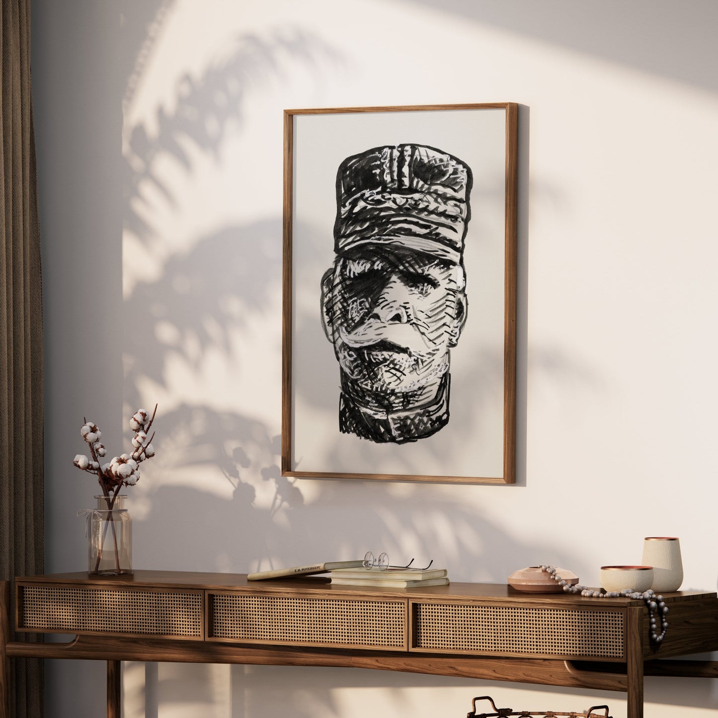 Premium Poster of Intricate Black and White Soldier Art Sketch Posters
