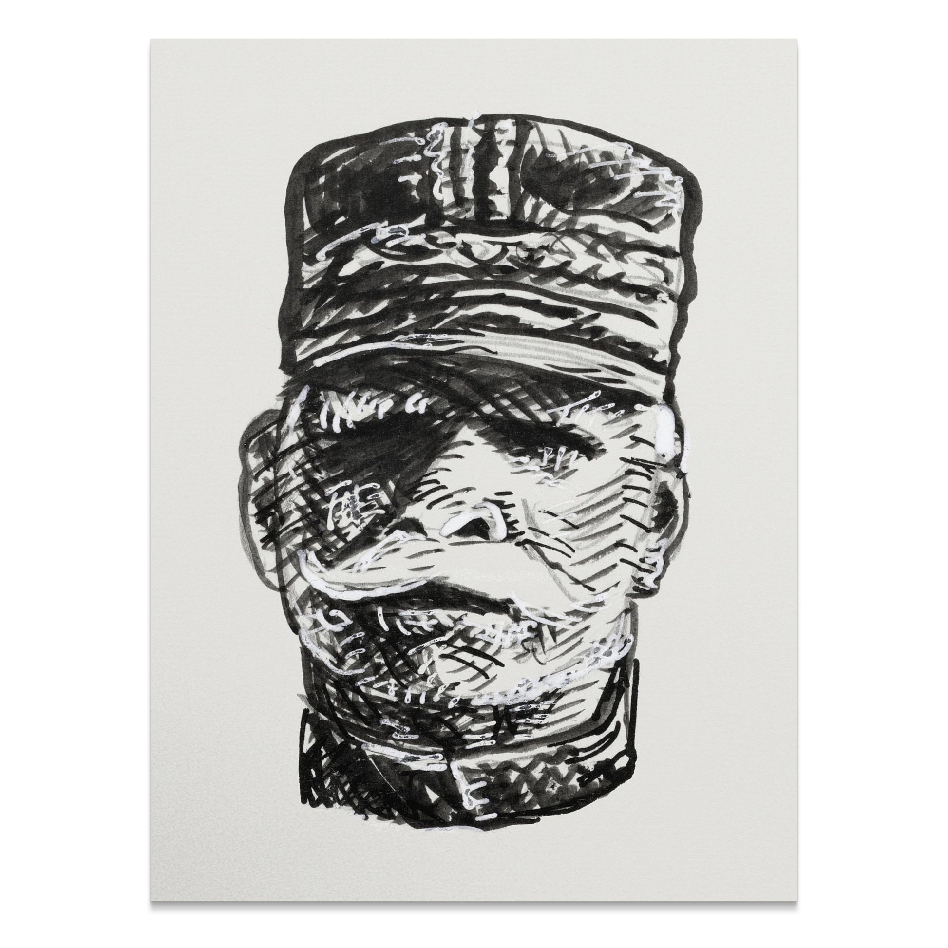 Premium Poster of Intricate Black and White Soldier Art Sketch Posters
