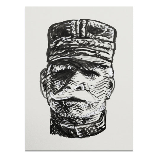 Premium Poster of Intricate Black and White Soldier Art Sketch Posters