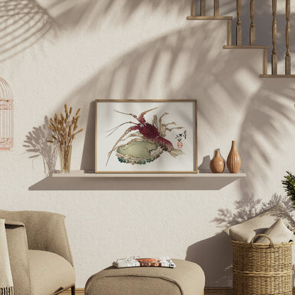 Premium Poster of Intricate Detailed Japanese Crab Art Print Posters