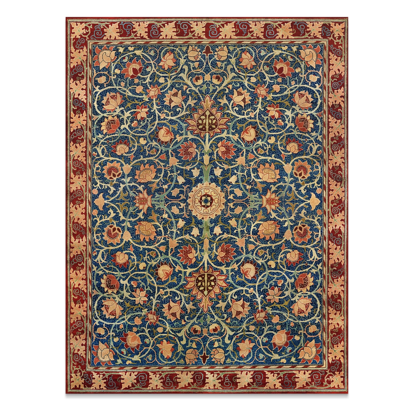 Premium Poster of Intricate Floral Pattern with Red Accents Art Posters