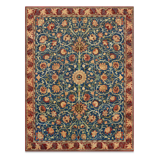 Premium Poster of Intricate Floral Pattern with Red Accents Art Posters