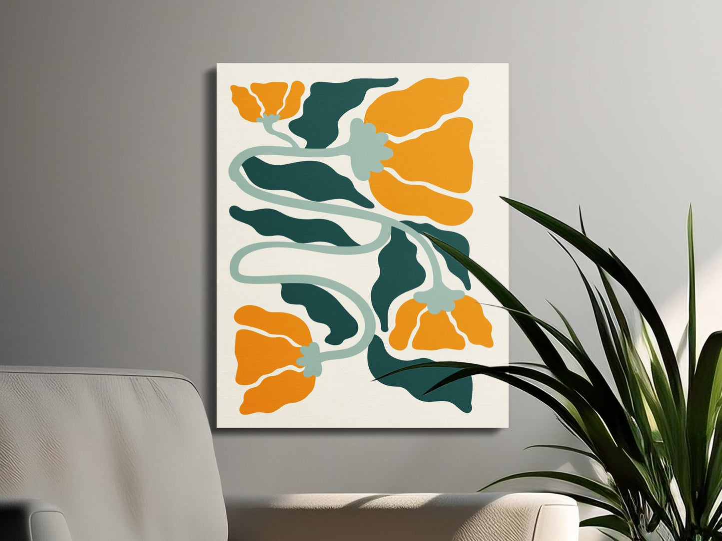 Premium Poster of Intricate Floral Wall Art Canvas Wraps for Home Decor