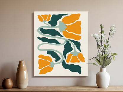Premium Poster of Intricate Floral Wall Art Canvas Wraps for Home Decor