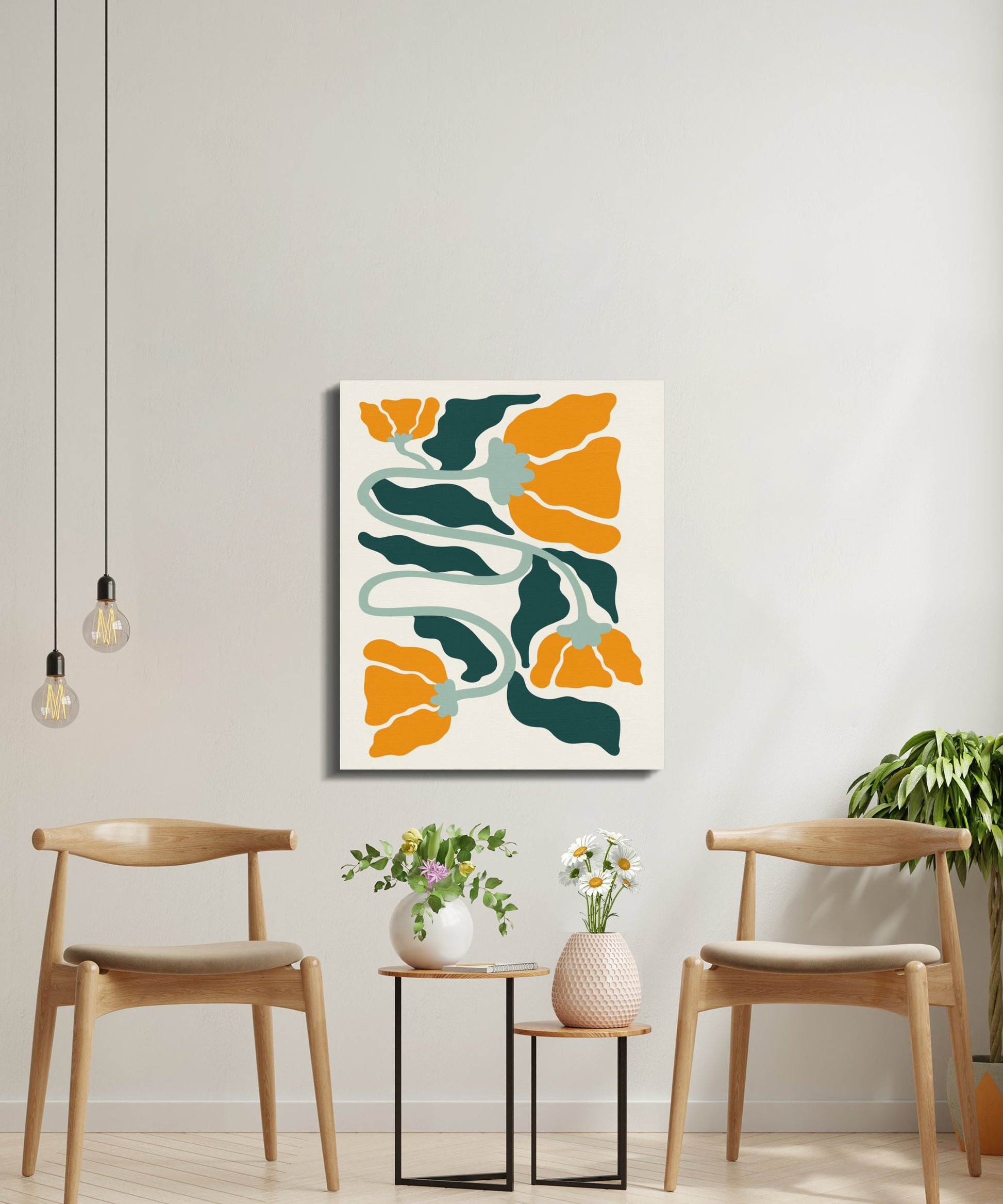 Premium Poster of Intricate Floral Wall Art Canvas Wraps for Home Decor