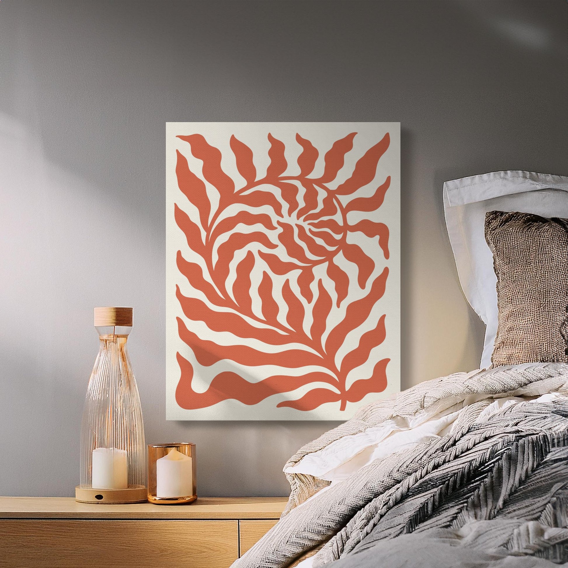 Premium Poster of Intricate Flowering Leaf Pattern Canvas Wraps