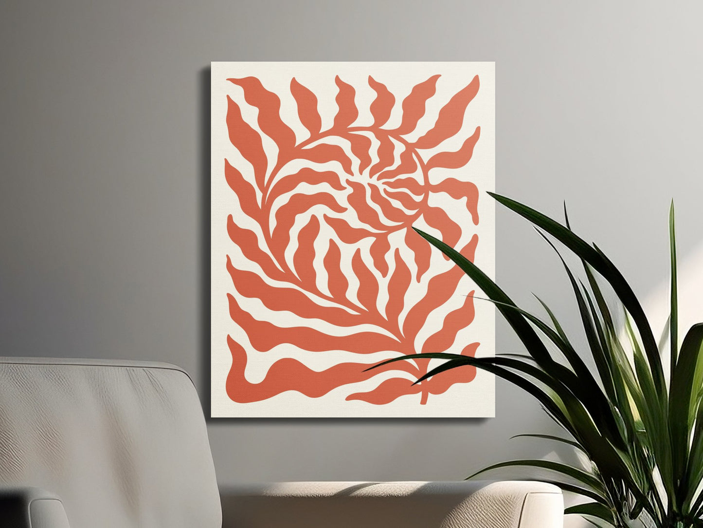 Premium Poster of Intricate Flowering Leaf Pattern Canvas Wraps