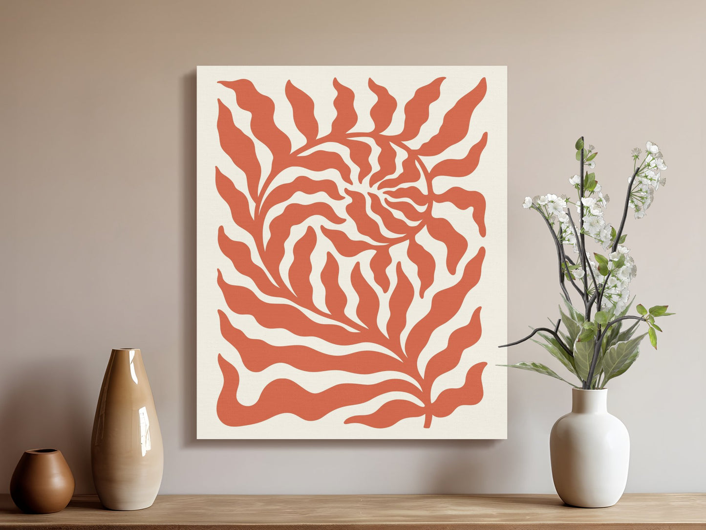 Premium Poster of Intricate Flowering Leaf Pattern Canvas Wraps