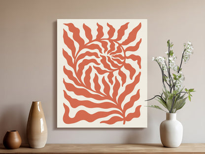 Premium Poster of Intricate Flowering Leaf Pattern Canvas Wraps