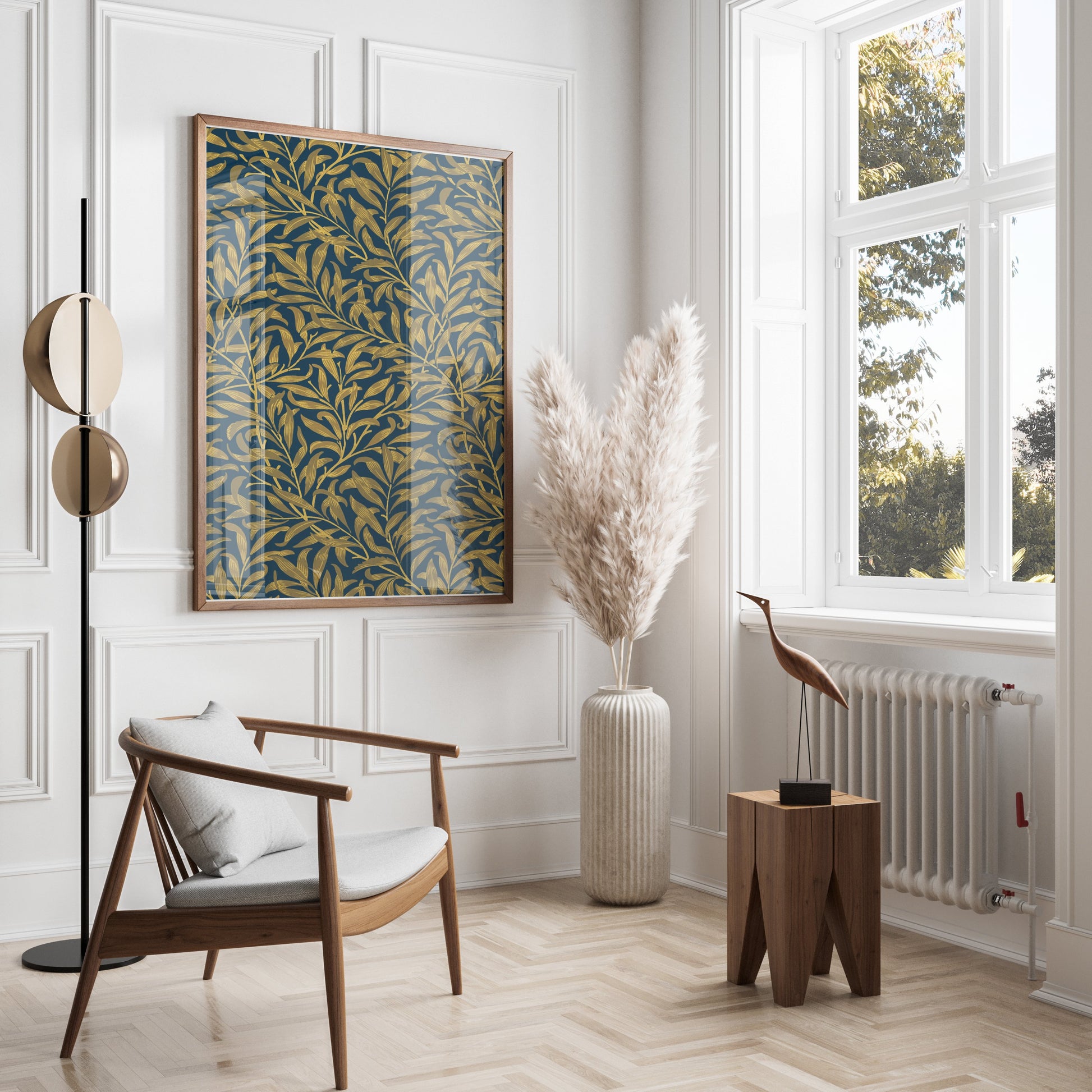 Premium Poster of Intricate Golden Leaves Pattern William Morris Posters