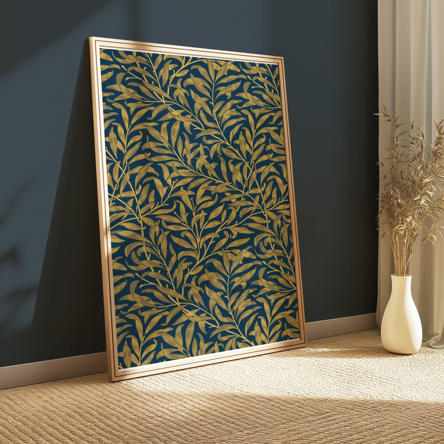 Premium Poster of Intricate Golden Leaves Pattern William Morris Posters