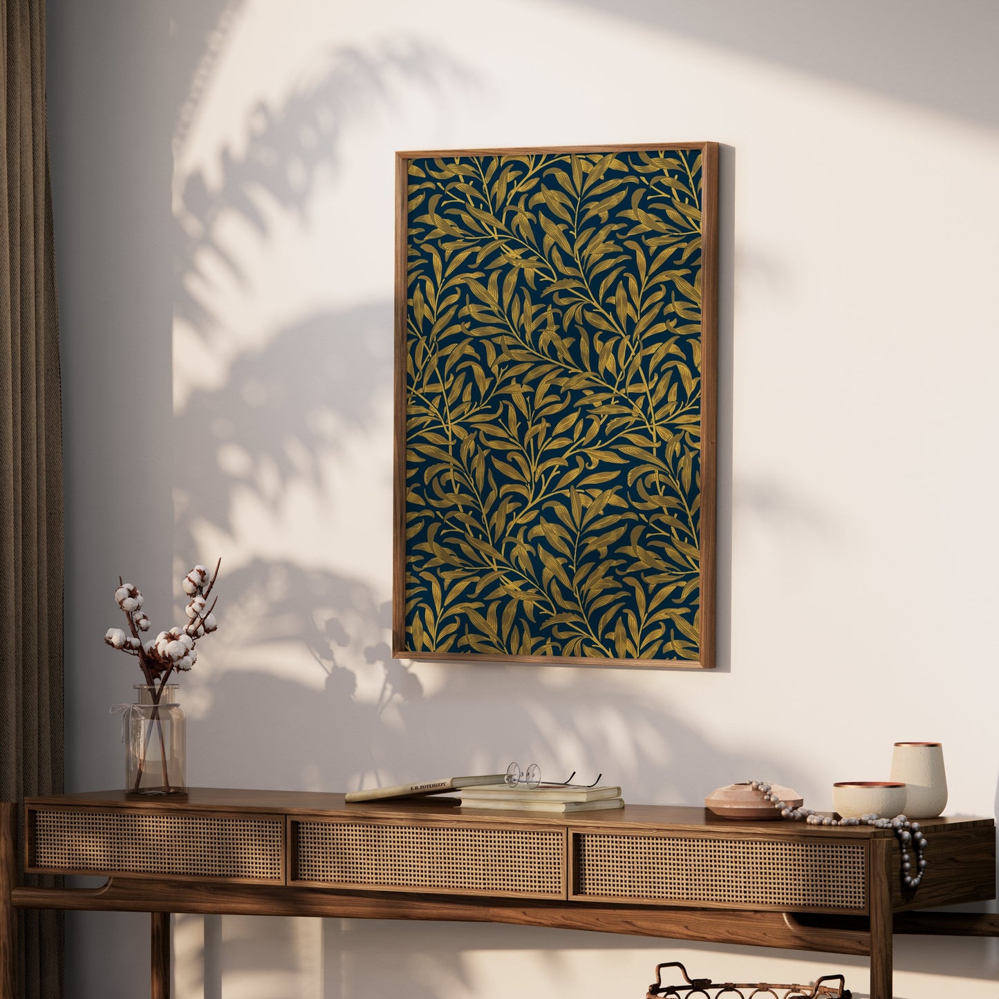 Premium Poster of Intricate Golden Leaves Pattern William Morris Posters