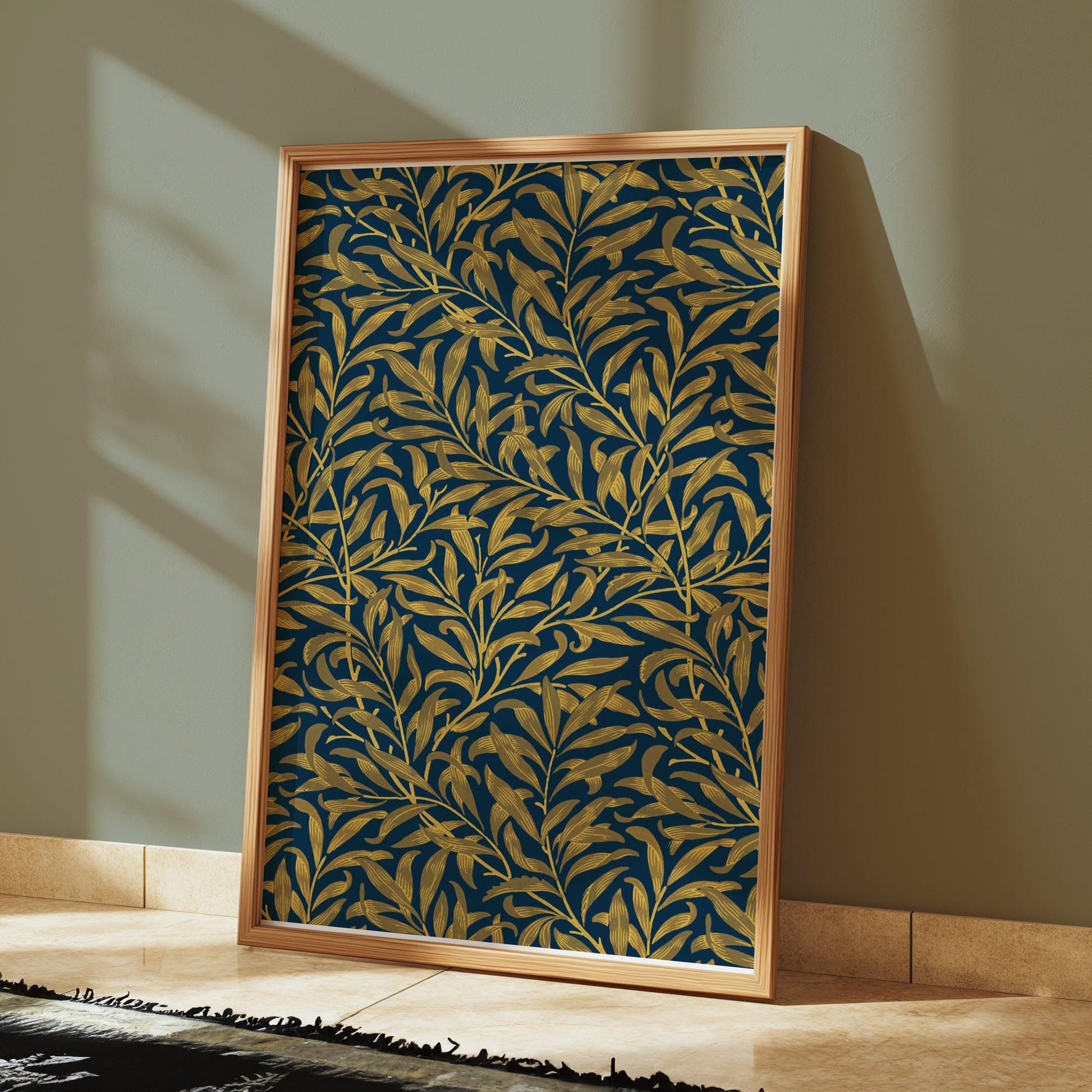 Premium Poster of Intricate Golden Leaves Pattern William Morris Posters