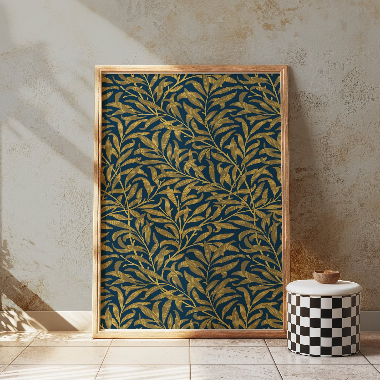 Premium Poster of Intricate Golden Leaves Pattern William Morris Posters