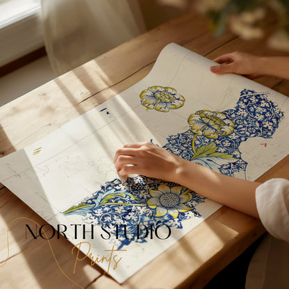Premium Poster of Intricate William Morris Botanical Art Print Posters