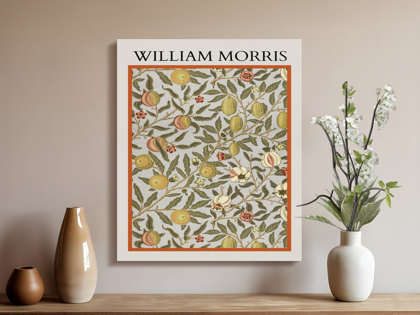 Premium Poster of Intricate William Morris Botanical Design Canvas Wraps
