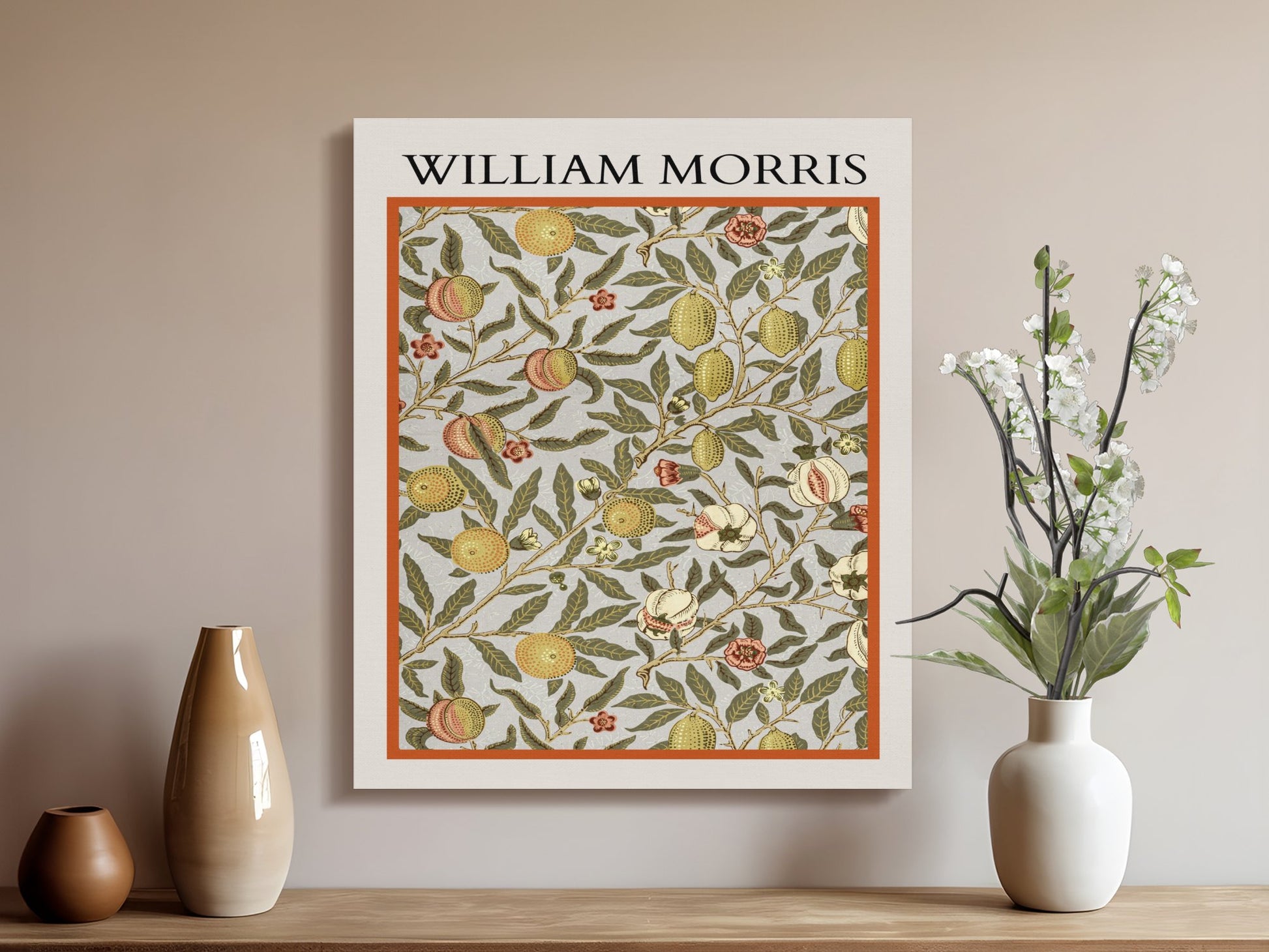 Premium Poster of Intricate William Morris Botanical Design Canvas Wraps