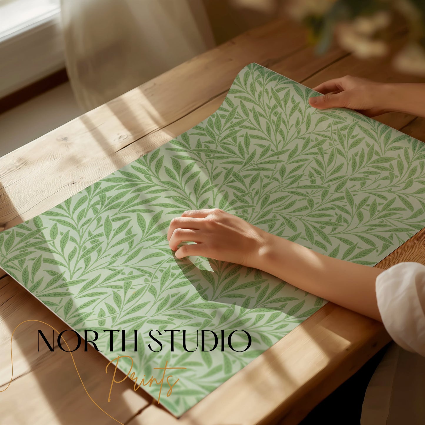 Premium Poster of Intricate William Morris Leaf Pattern Art Prints Posters